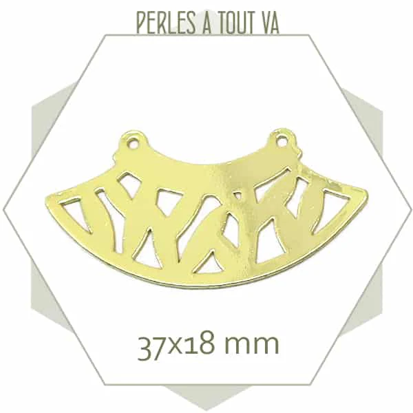 6 connecteurs plastron motif laurier doré cantOr