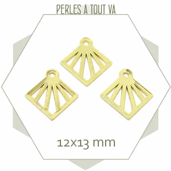 6 petites breloques losanges à rayon doré cantOr