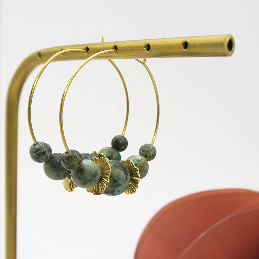 Env. 62 perles de Turquoise Africaine rondes 6 mm - Image 3