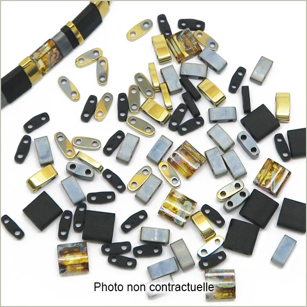 6 g de mix de perles Tila noir OR