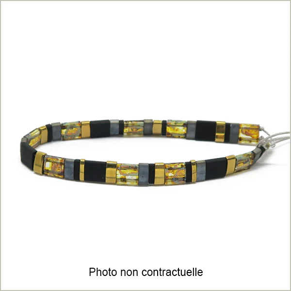 6 g de mix de perles Tila noir OR - Image 2