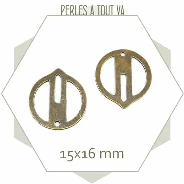 8 breloques cercle ajouré zen, couleur bronze