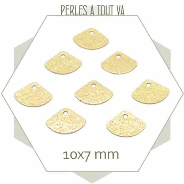 8 petites breloques éventails granitées dorées cantOr