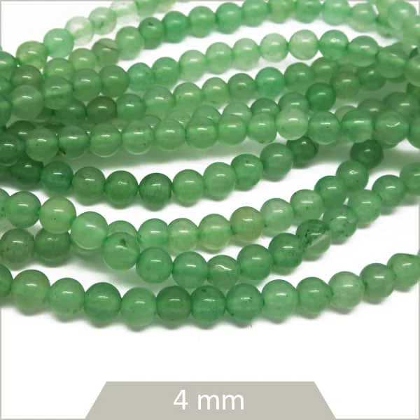 Env. 85 perles rondes en Aventurine 4 mm